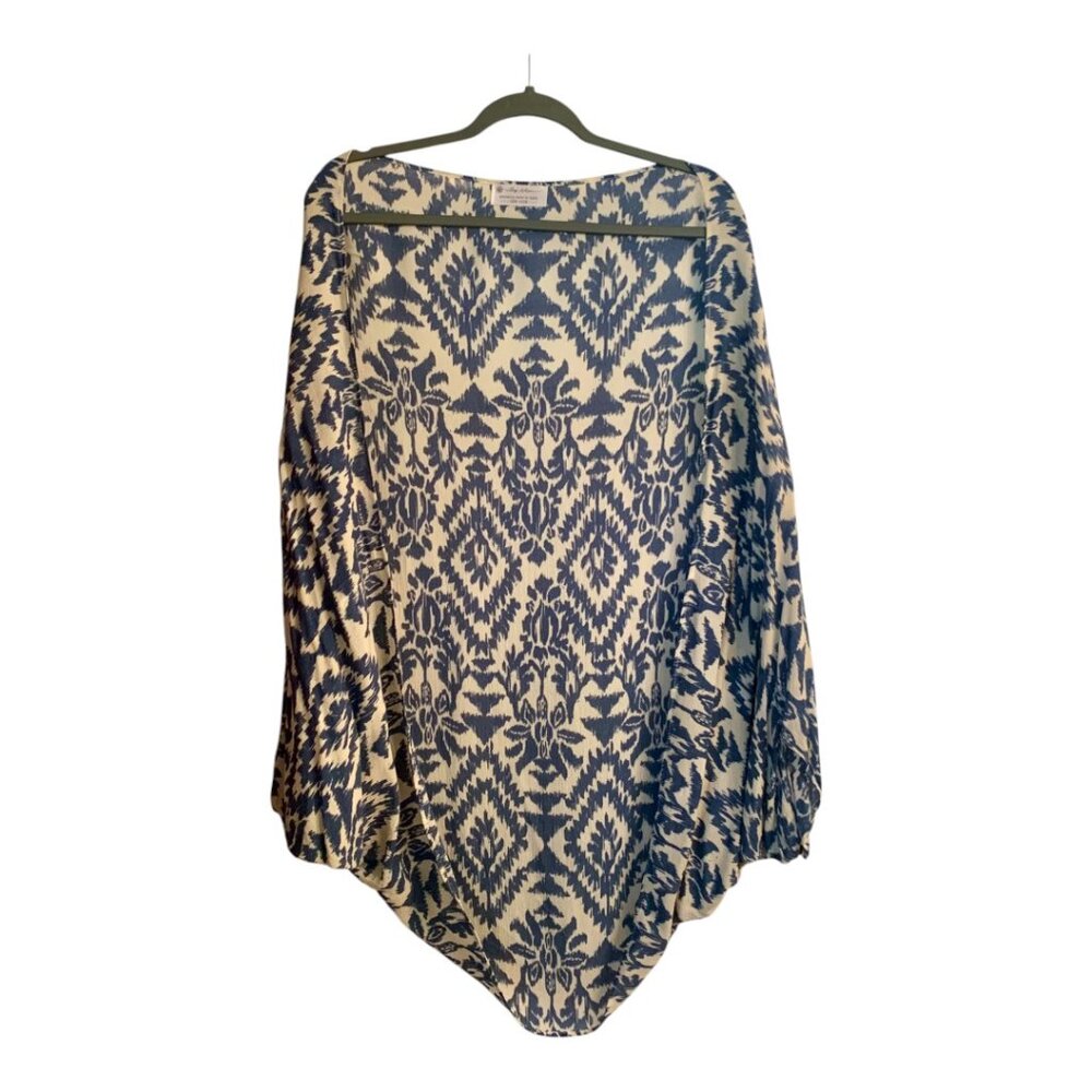 🦋 Village Artisan Ethically Designed & Crafted Women's Navy & Cream Shrug 🌼